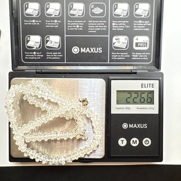 Antique Faceted Crystal Beaded Design Necklace Size 17-20" Length Adjustable - Picture 8 of 10